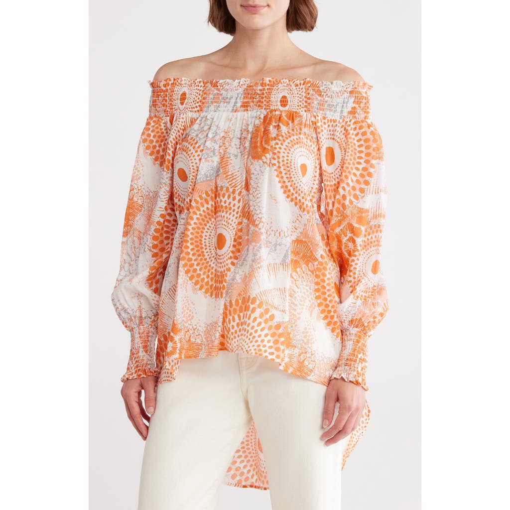Shop Patrizia Luca Off The Shoulder High-low Tunic Shirt