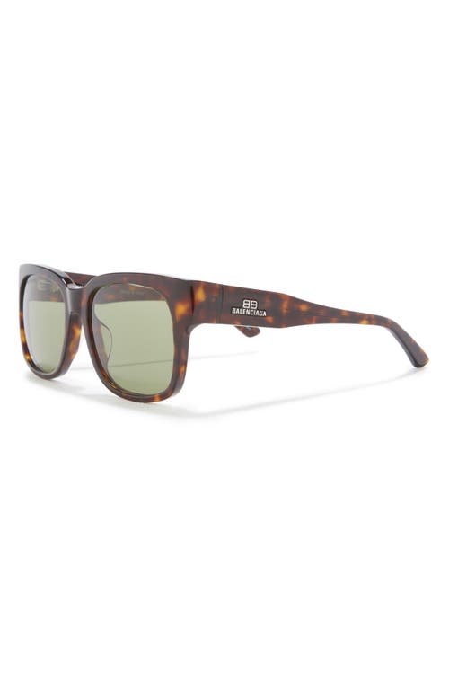 Balenciaga 56mm Square Sunglasses In Havana Green