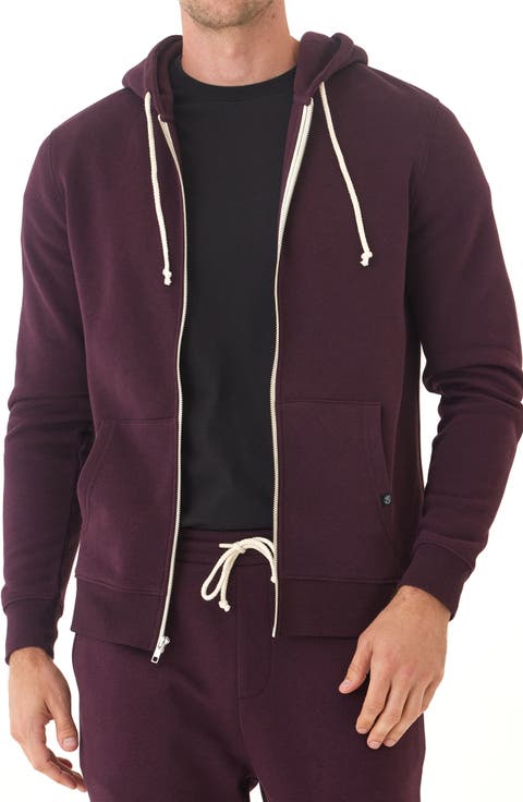 Trim Fit Heathered Fleece Zip Hoodie
