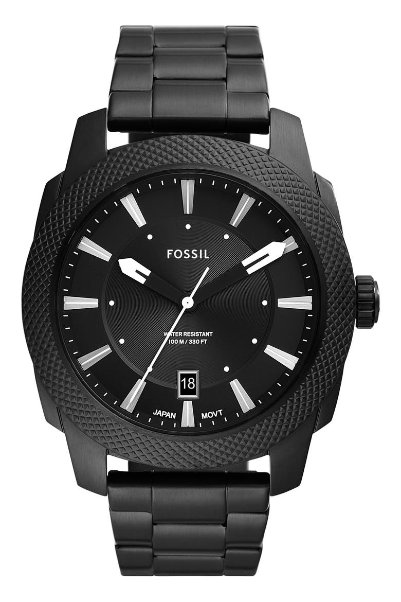 Machine Bracelet Watch, 49mm, Main, color, BLACK