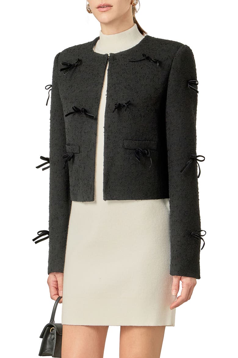 Bow Jacket, Alternate, color, BLACK/ GREY
