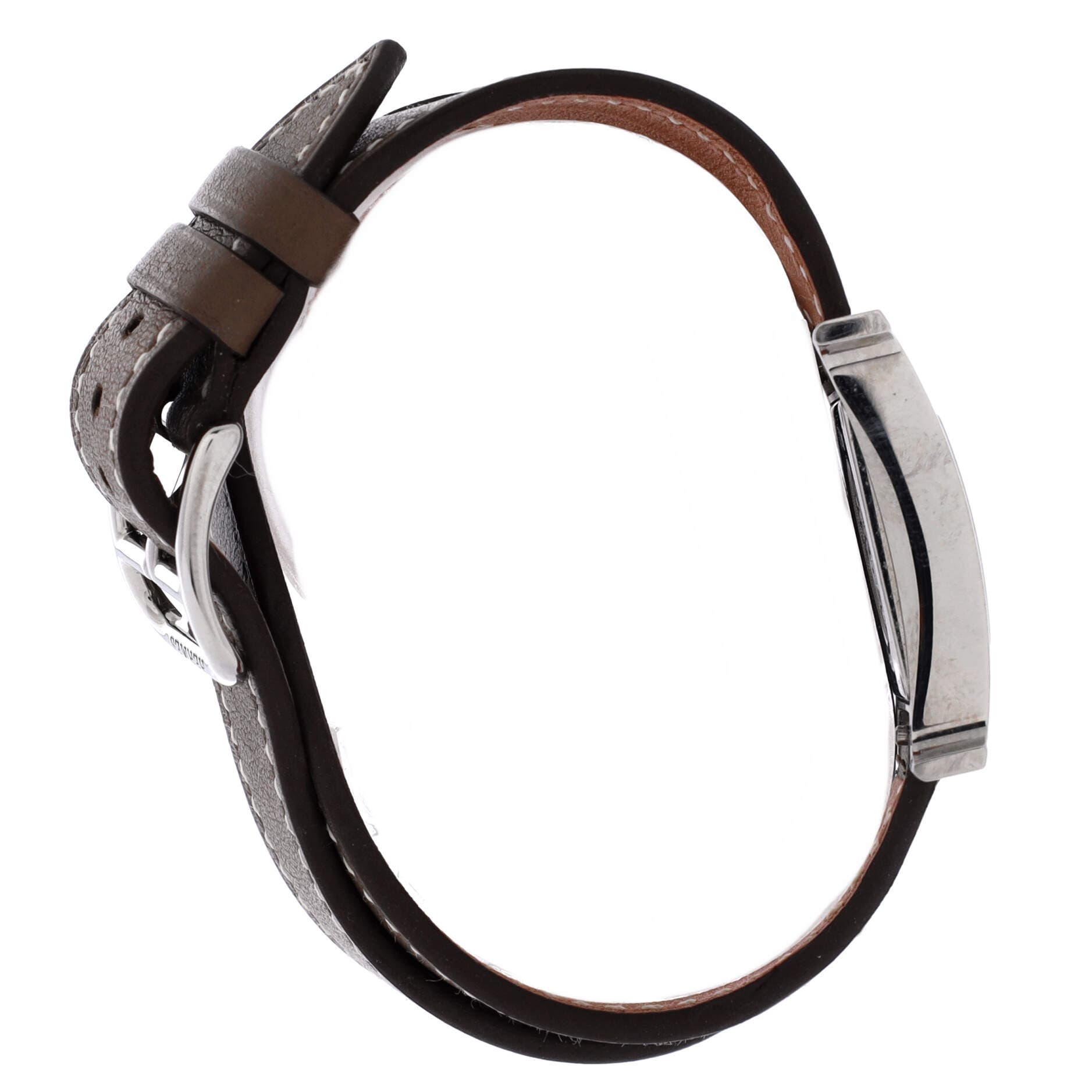Heure H Double Tour Quartz Watch Stainless Steel and Leather 21, Alternate, color, Gray