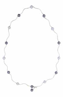 Faux Pearl Station Wave Necklace