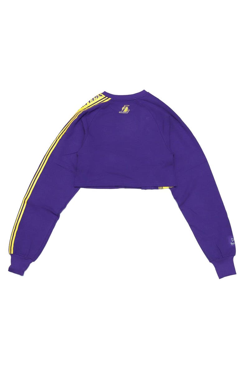 QORE Women's Qore Purple Los Angeles Lakers Cozy Team Crop Long Sleeve T-Shirt, Alternate, color, 