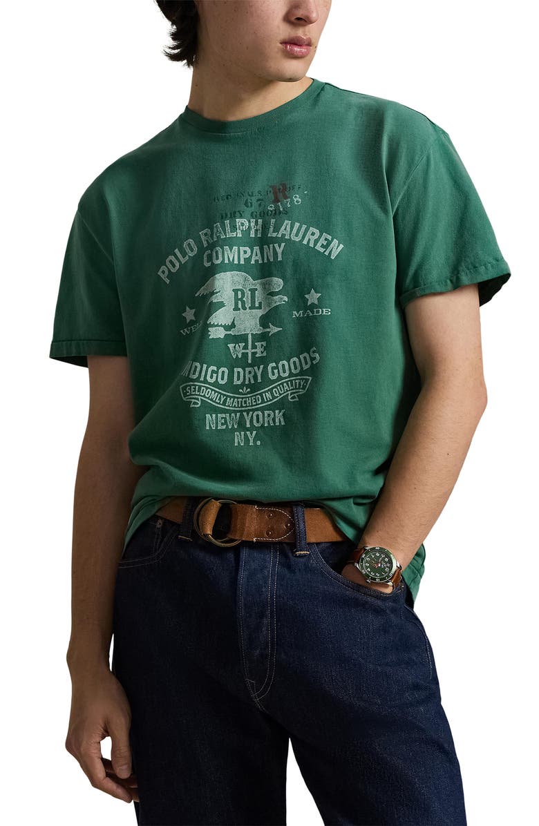 Polo Ralph Lauren Classic Fit Graphic T-Shirt, Main, color, Antique Green