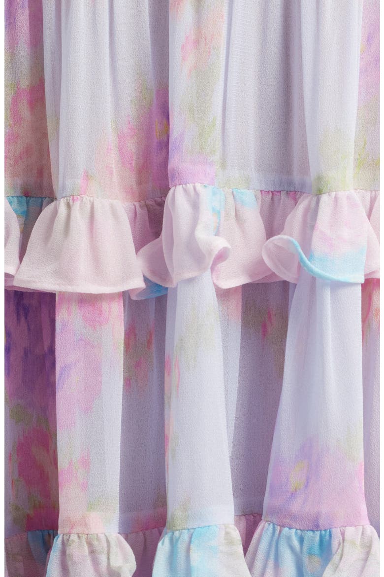 Spirea Tiered Chiffon Minidress, Alternate, color, SUNSET SHORE