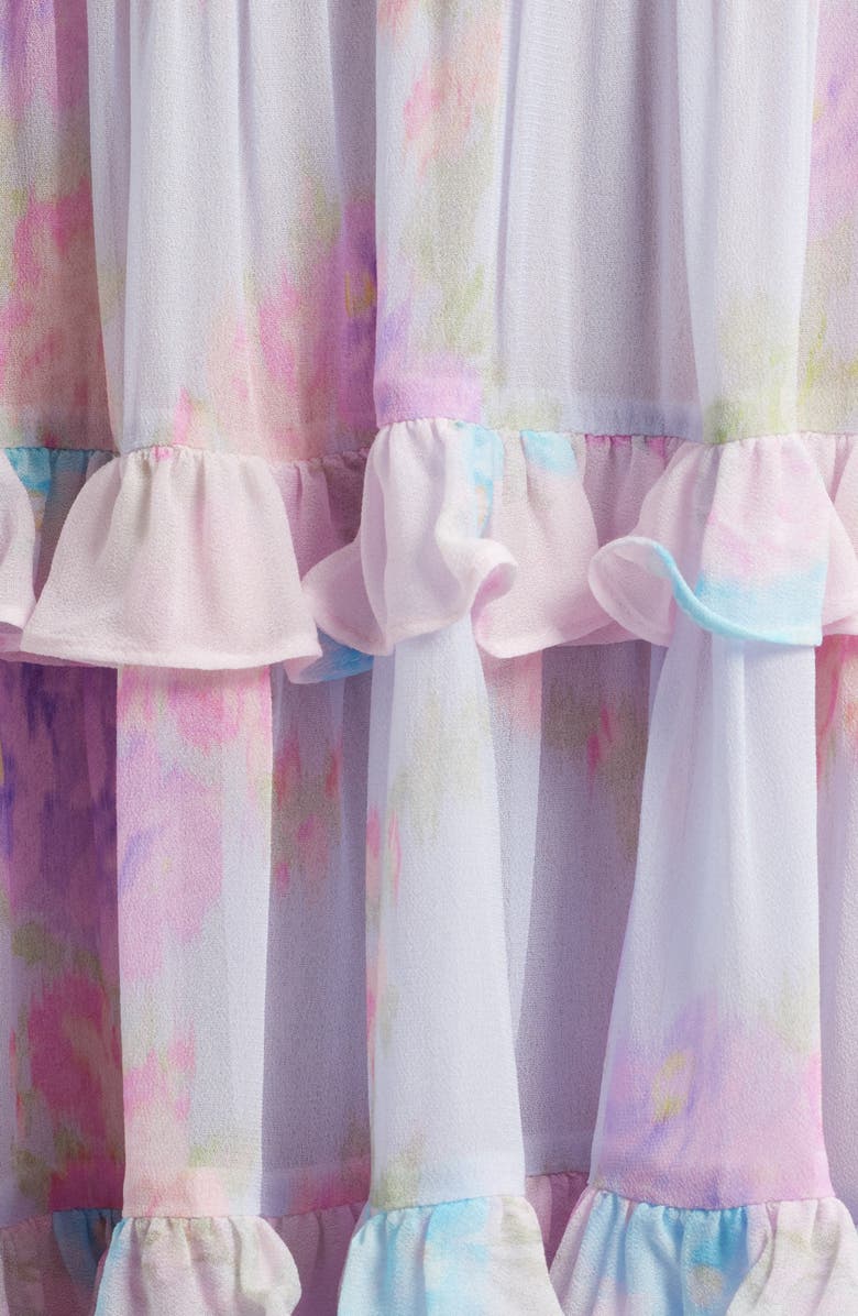 LoveShackFancy Spirea Tiered Chiffon Minidress, Alternate, color, Sunset Shore