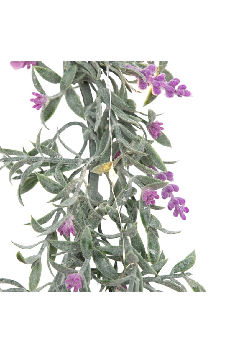 Northlight Pre-Lit Battery Operated Pink Lavender Spring Wreath- 16" - White LED Lights, Alternate, color, 