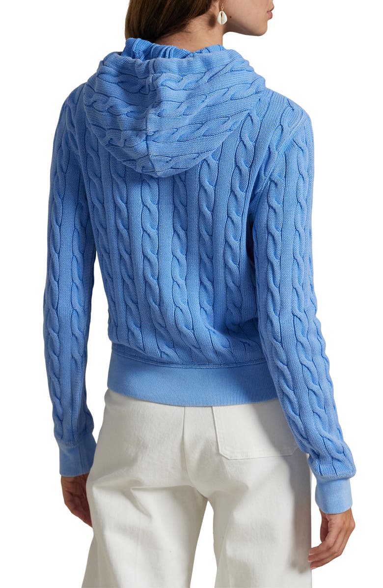 Polo Ralph Lauren Cable Knit Cotton Full Zip Hoodie, Alternate, color,