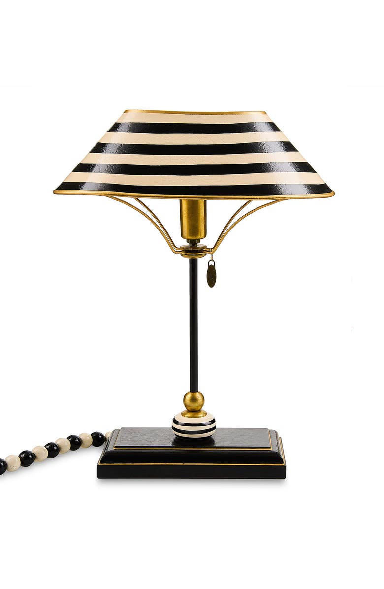 MACKENZIE CHILDS Black & White Library Lamp, Alternate, color, Black