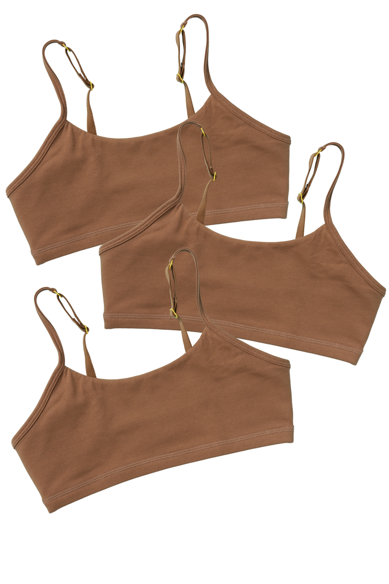 Ladybug Cotton Bra 3PK, Main, color, Mocha