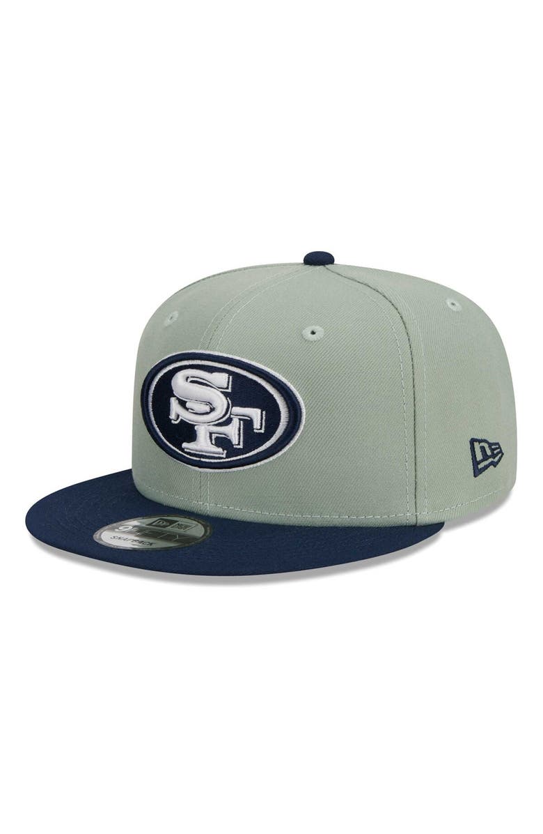 New Era Men's New Era Green/Navy San Francisco 49ers 2-Tone Color Pack 9FIFTY Snapback Hat, Main, color, 