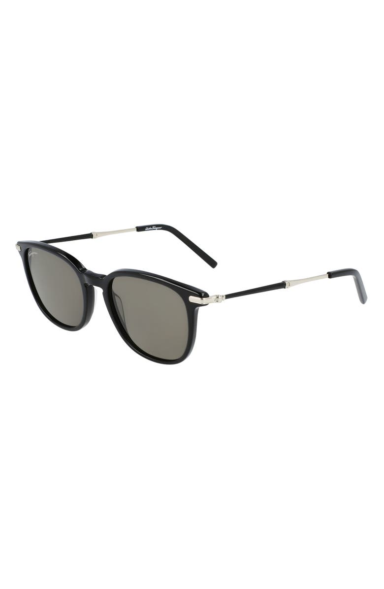 FERRAGAMO Salvatore Ferragamo 52mm Round Sunglasses, Alternate, color,