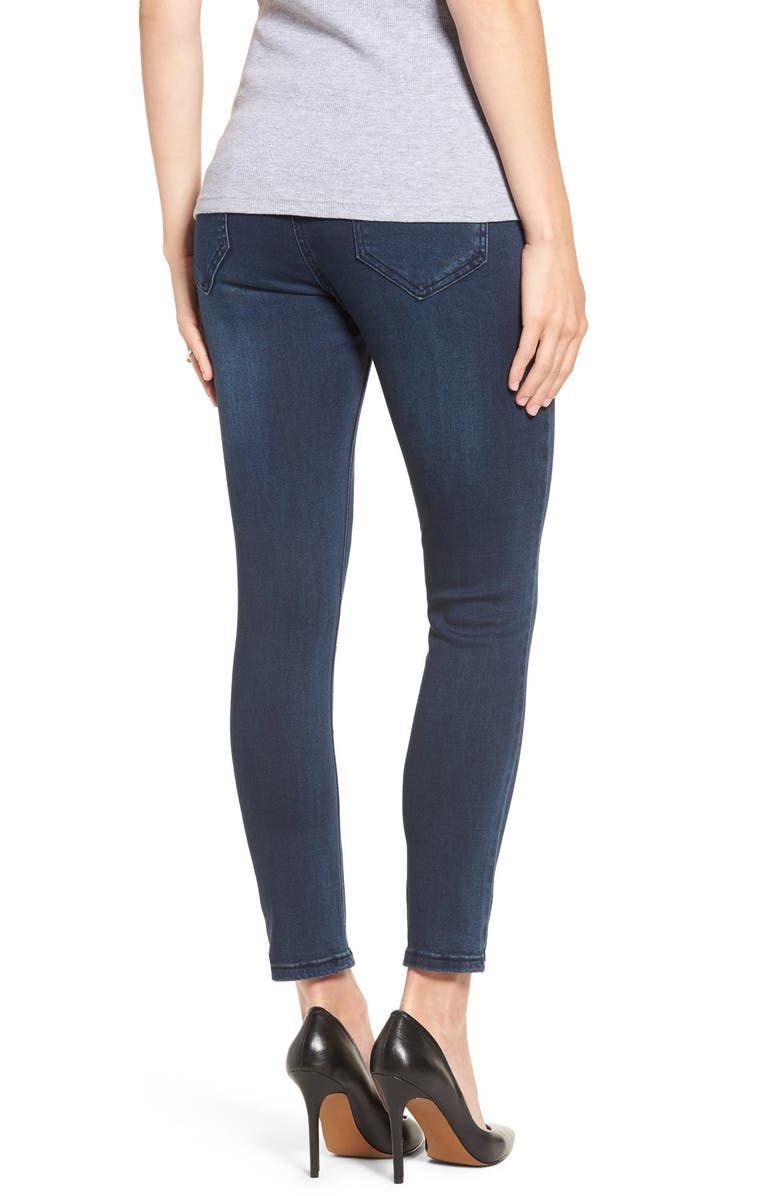 The Urban Ma Distressed Skinny Maternity Jeans, Alternate, color, 