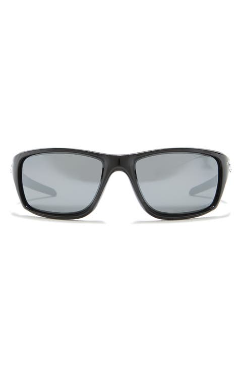 60mm Irid Polarized Rectangle Sunglasses