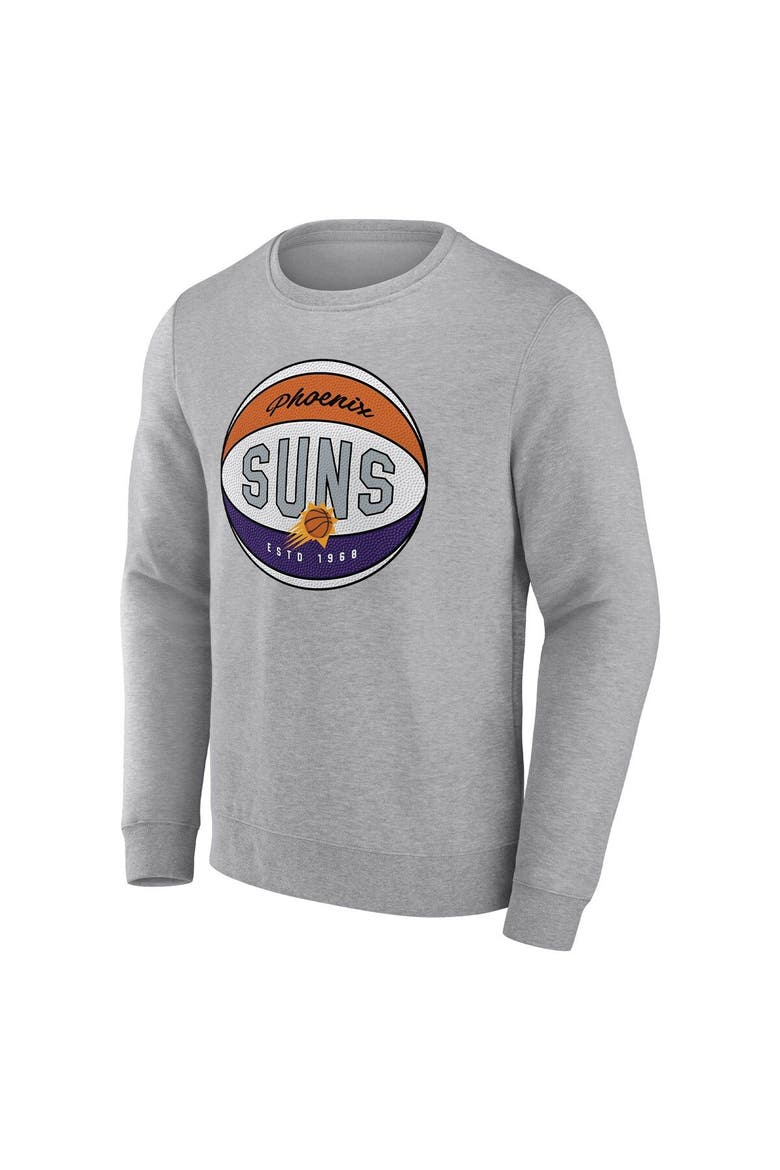 Men's Fanatics Branded Heathered Gray Phoenix Suns True Classics Vint Pullover Sweatshirt, Alternate, color, Heather Gray