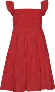 Iris & Ivy Kids' Star Eyelet Flutter Sleeve Cotton Party Dress