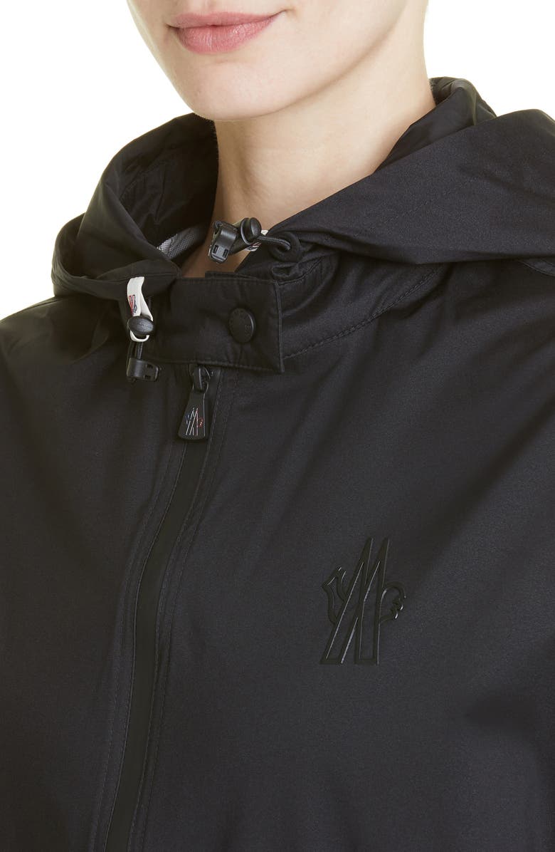 Moncler Grenoble Logo Zip Hooded Nylon Cape, Alternate, color, 