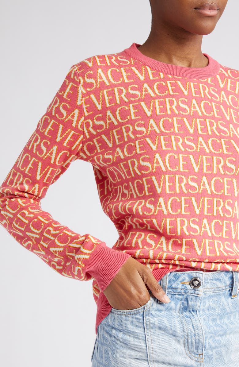 Versace Allover Logo Jacquard Sweater | Nordstrom