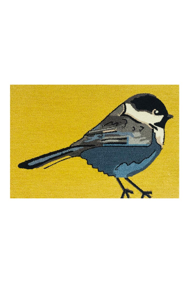 Chickadee Indoor/Outdoor Doormat, Main, color, YELLOW/ BLU MOON