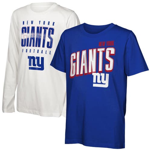Outerstuff Kids' Youth  New York Giants The Mix Combo T-shirt Set In Blue