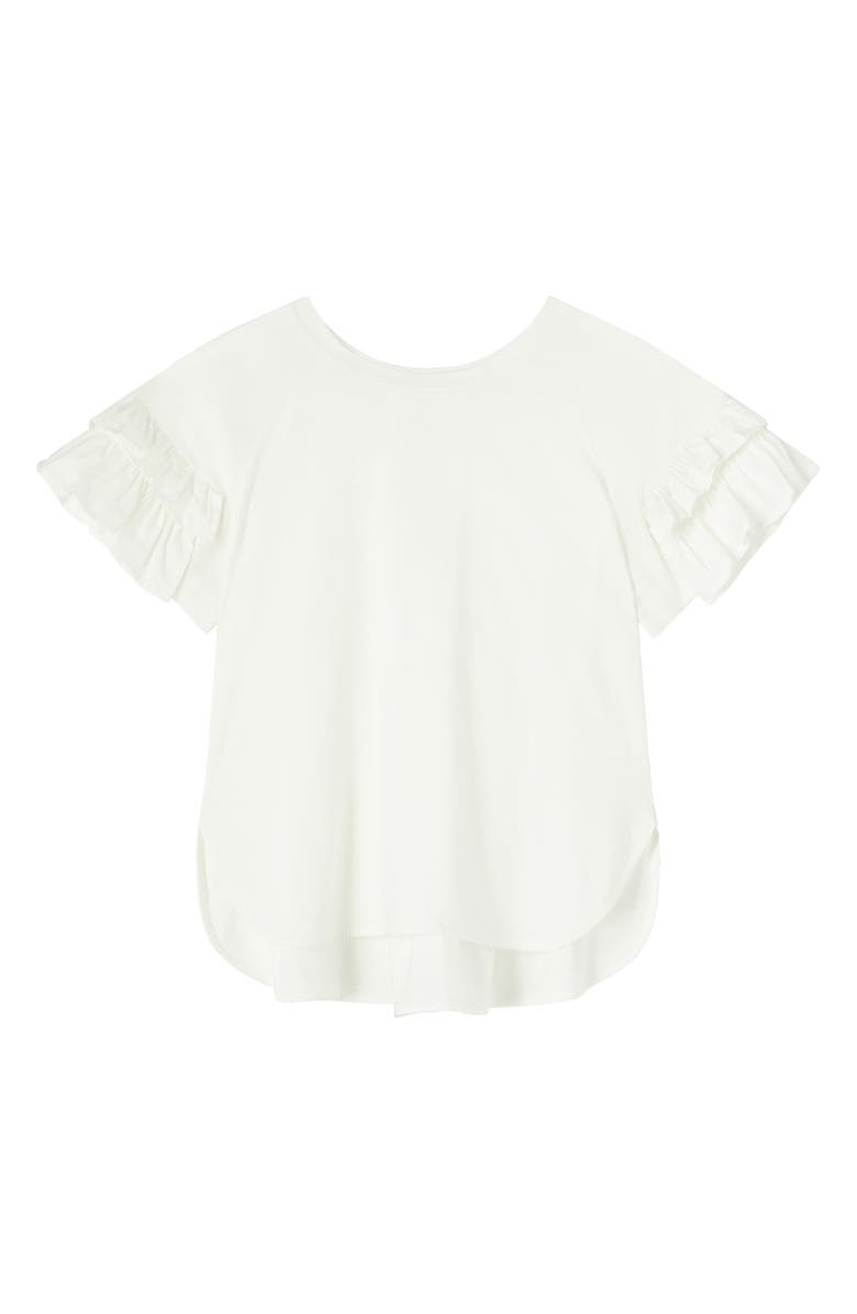LK Bennett Allie Ruffle Sleeve Organic Cotton Top, Alternate, color, 