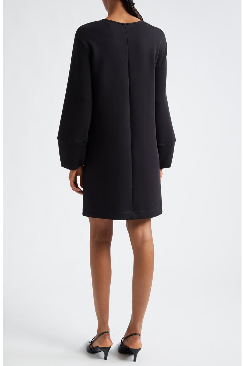 Balloon Long Sleeve Cotton Blend Jersey Shift Dress, Alternate, color, SOLID BLACK