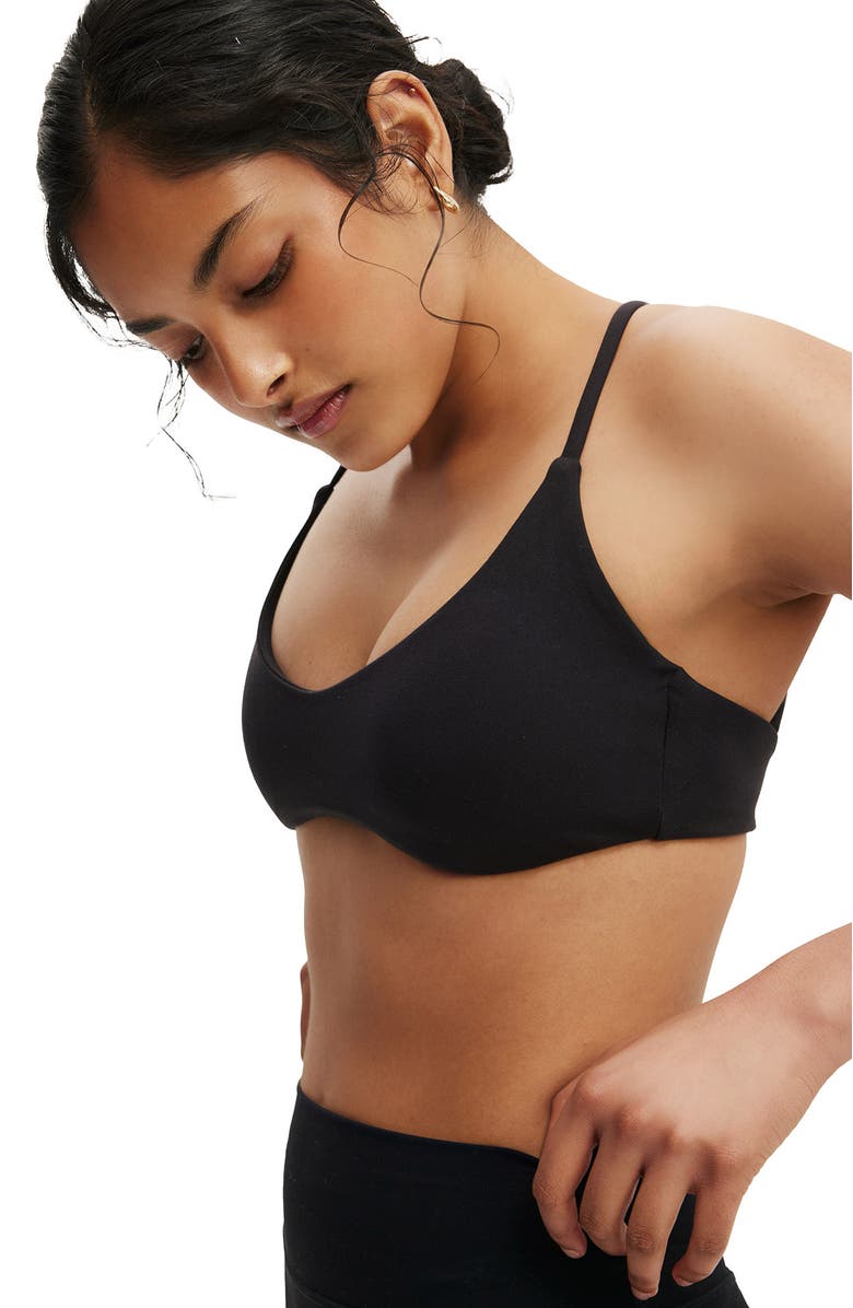 COTTON ON BODY Women's Active Ultra Soft Minimal Strappy Crop, Main, color, Black