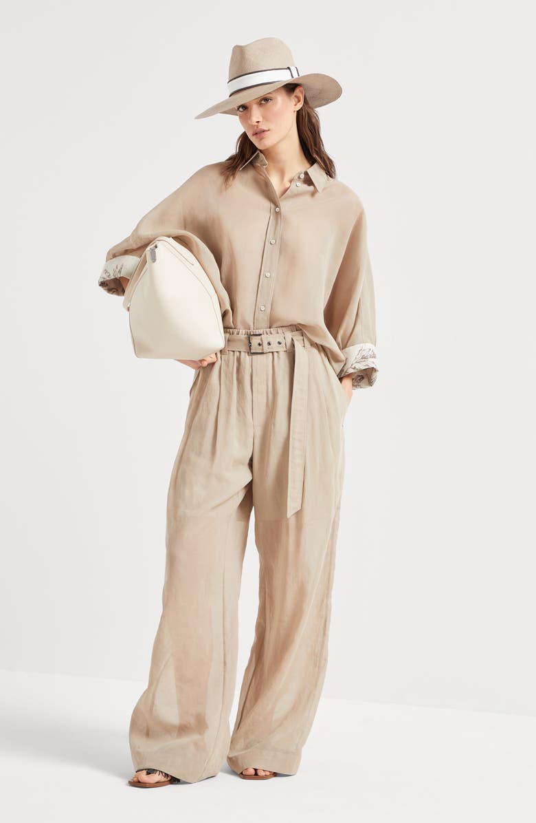 Brunello Cucinelli Flora Embroidery shirt, Alternate, color, 