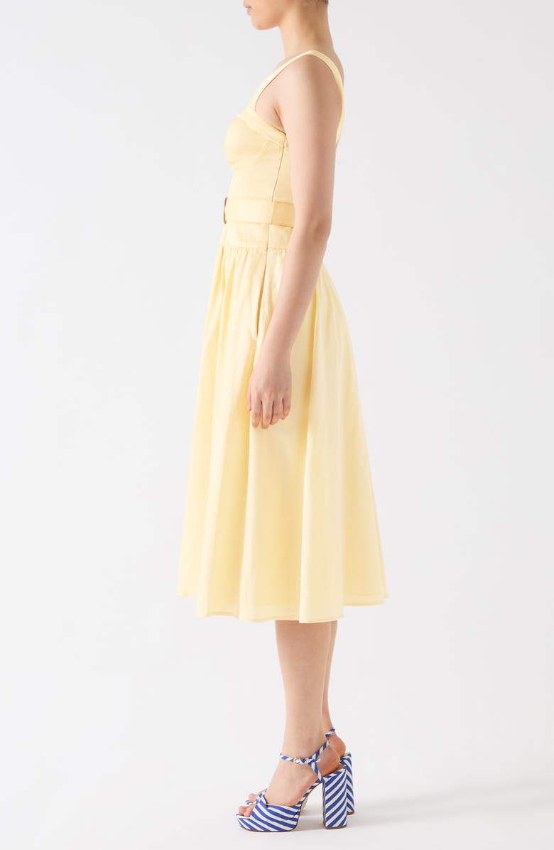 LK Bennett Alessia Bustier Fit & Flare Dress, Alternate, color, Yellow