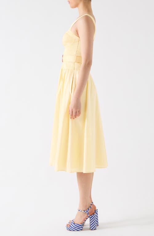 Lk Bennett Alessia Bustier Fit & Flare Dress In Yellow
