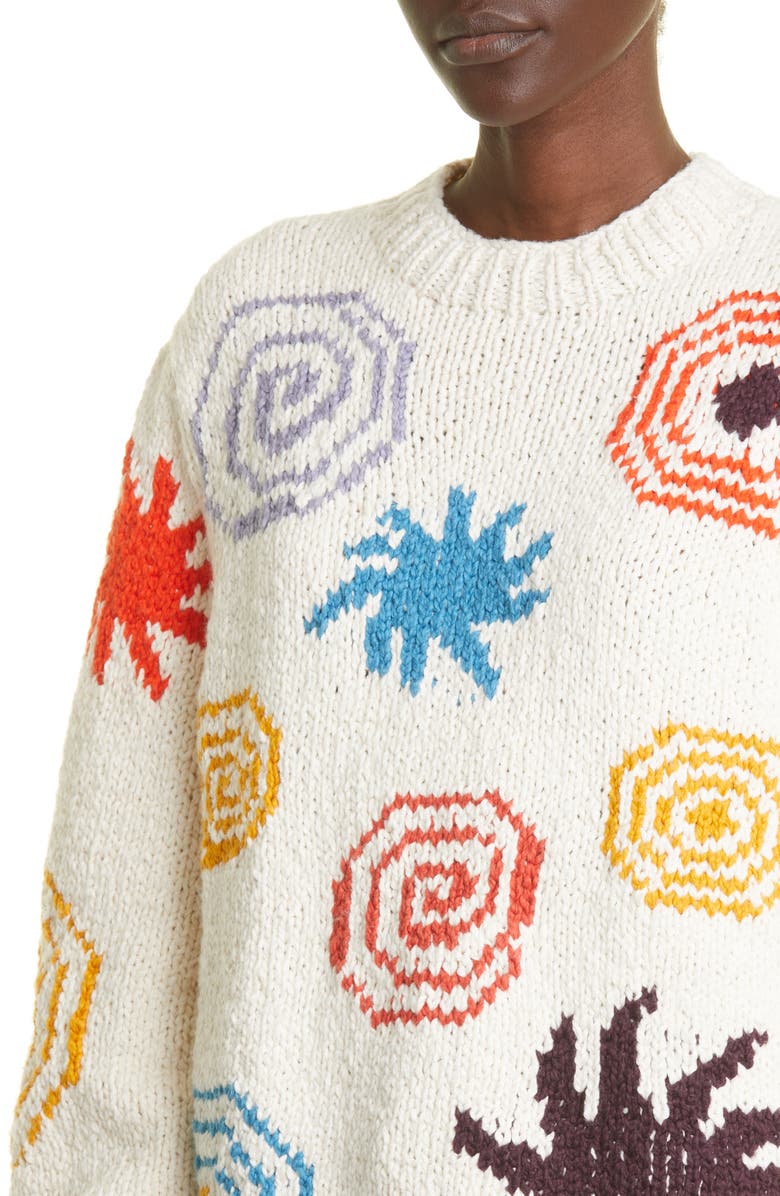 The Elder Statesman Stars & Spirals Organic Cotton Sweater, Alternate, color, 