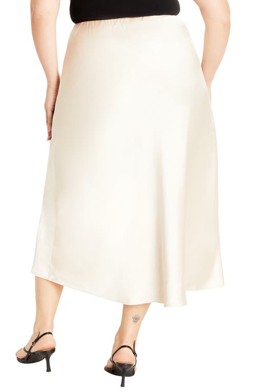 City Chic Miranda Midi Skirt In White