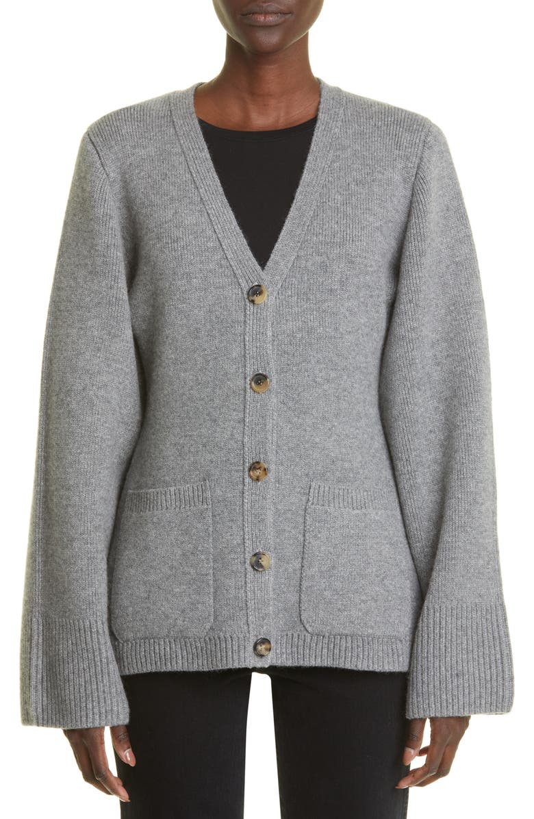 Khaite Lucy V-Neck Cashmere Cardigan, Main, color, 