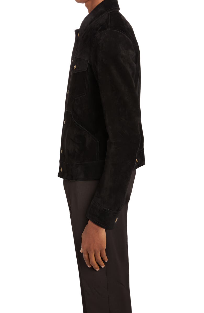 TOM FORD Suede Western Jacket, Alternate, color, Black