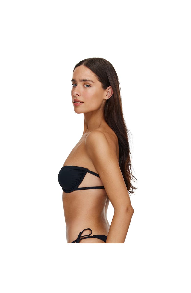 Flirtt Gottex Midnight Underwire Bandeau Bikini Top, Alternate, color, Black