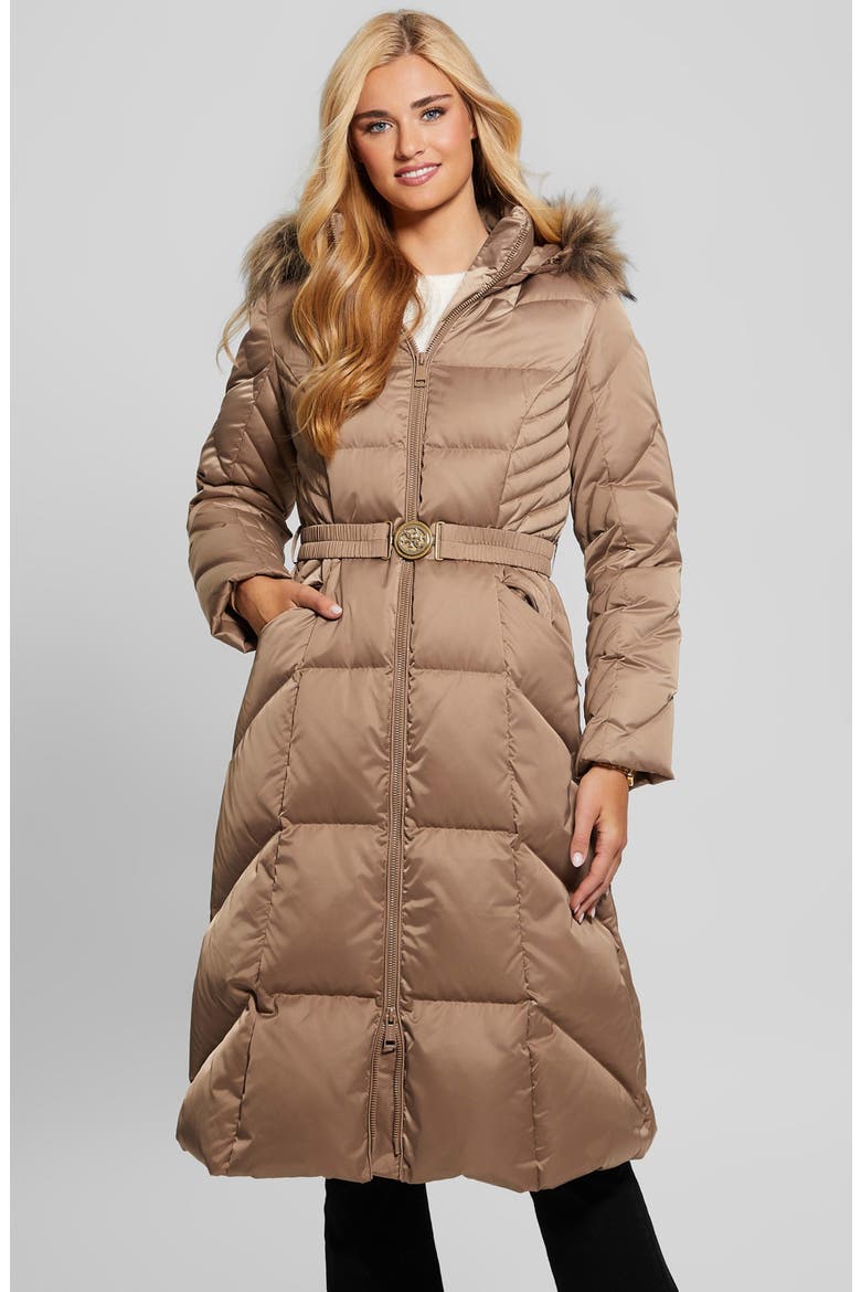 Olga Down Puffer Coat with Removable Hood, Alternate, color, WET SAND