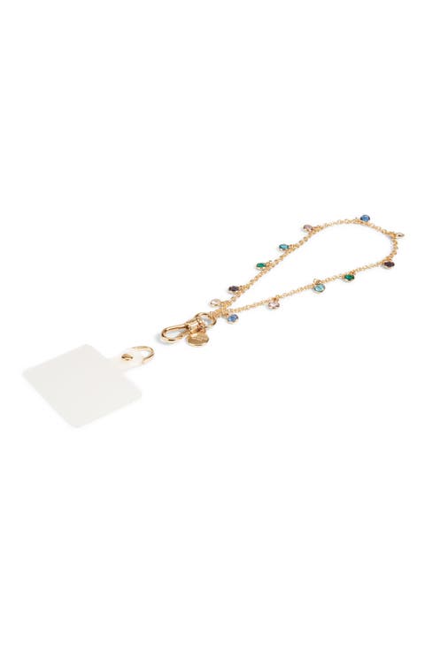 high shine charm phone crossbody chain