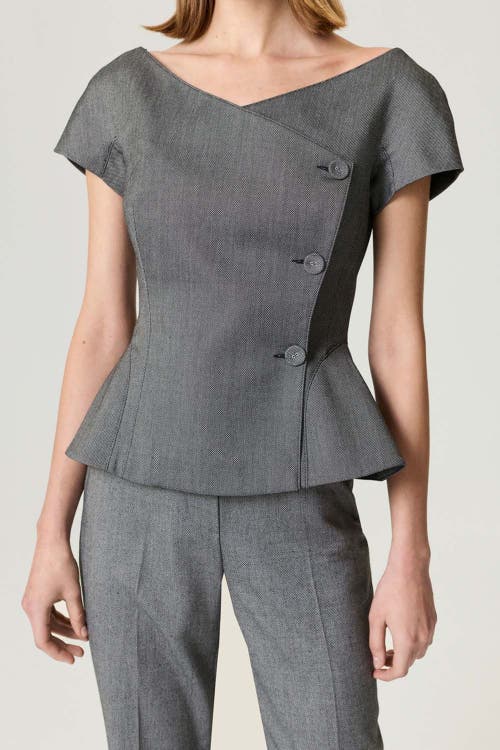 Nocturne Double-breasted V-neck Tailored Vest In Gray