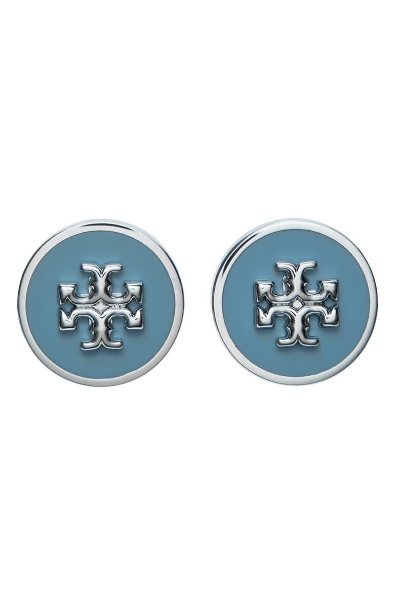 Tory Burch Icon Enamel Stud Earrings, Main, color, 