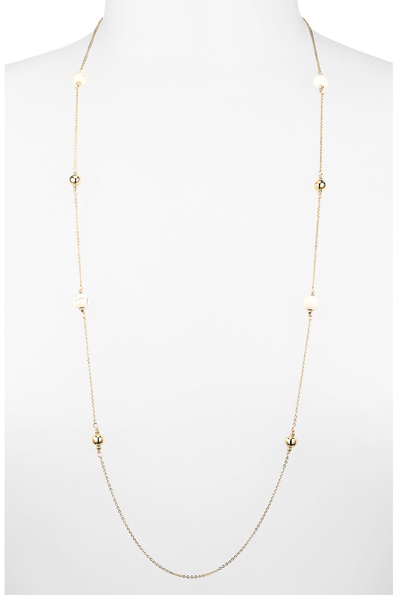 Howlite Station Necklace, Alternate, color, IVORY