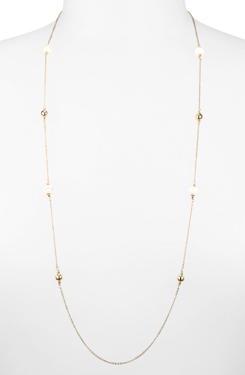 Panacea Howlite Station Necklace, Alternate, color, Ivory