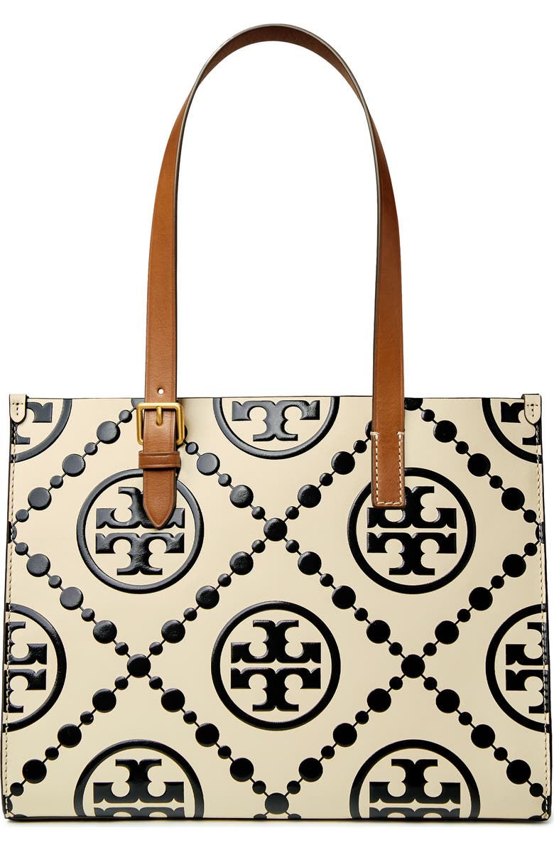 Tory Burch Small T Monogram Contrast Embossed Tote, Main, color,