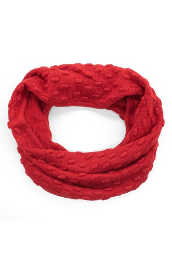 Portolano Bubble Stitched Infinity Scarf In Red