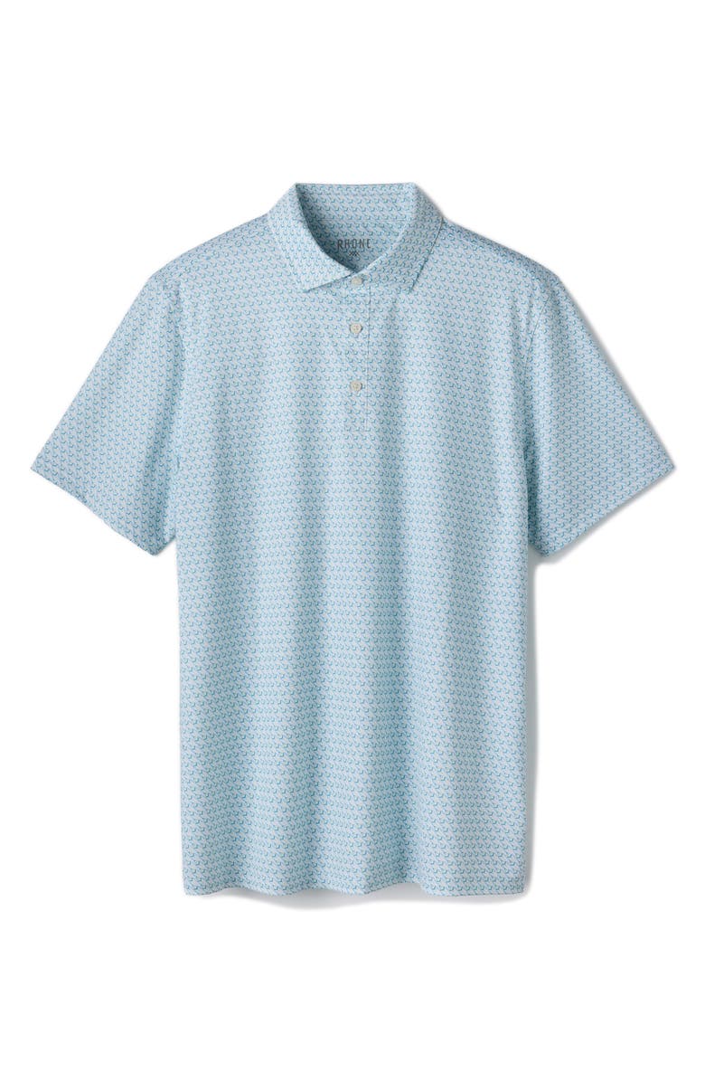 Rhone Drive Time Performance Polo, Alternate, color, Cool Mint Diamond Geo