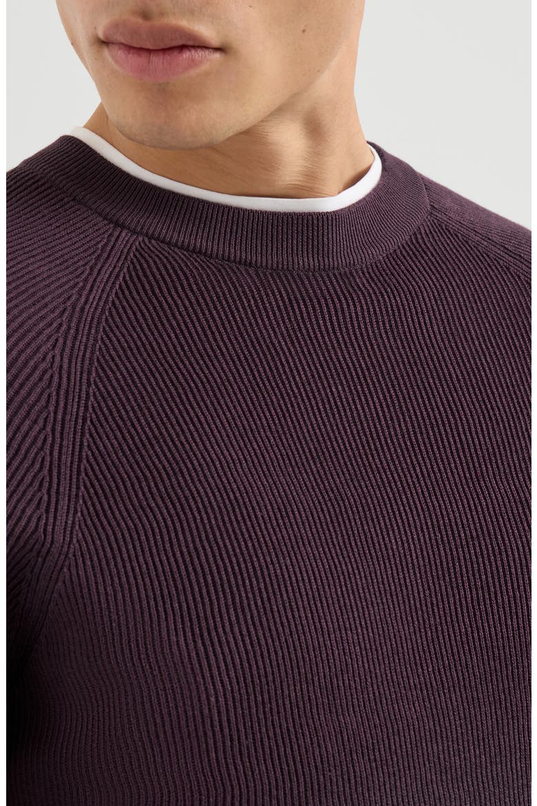 Cotton English rib sweater with raglan sleeves, Alternate, color, Grey