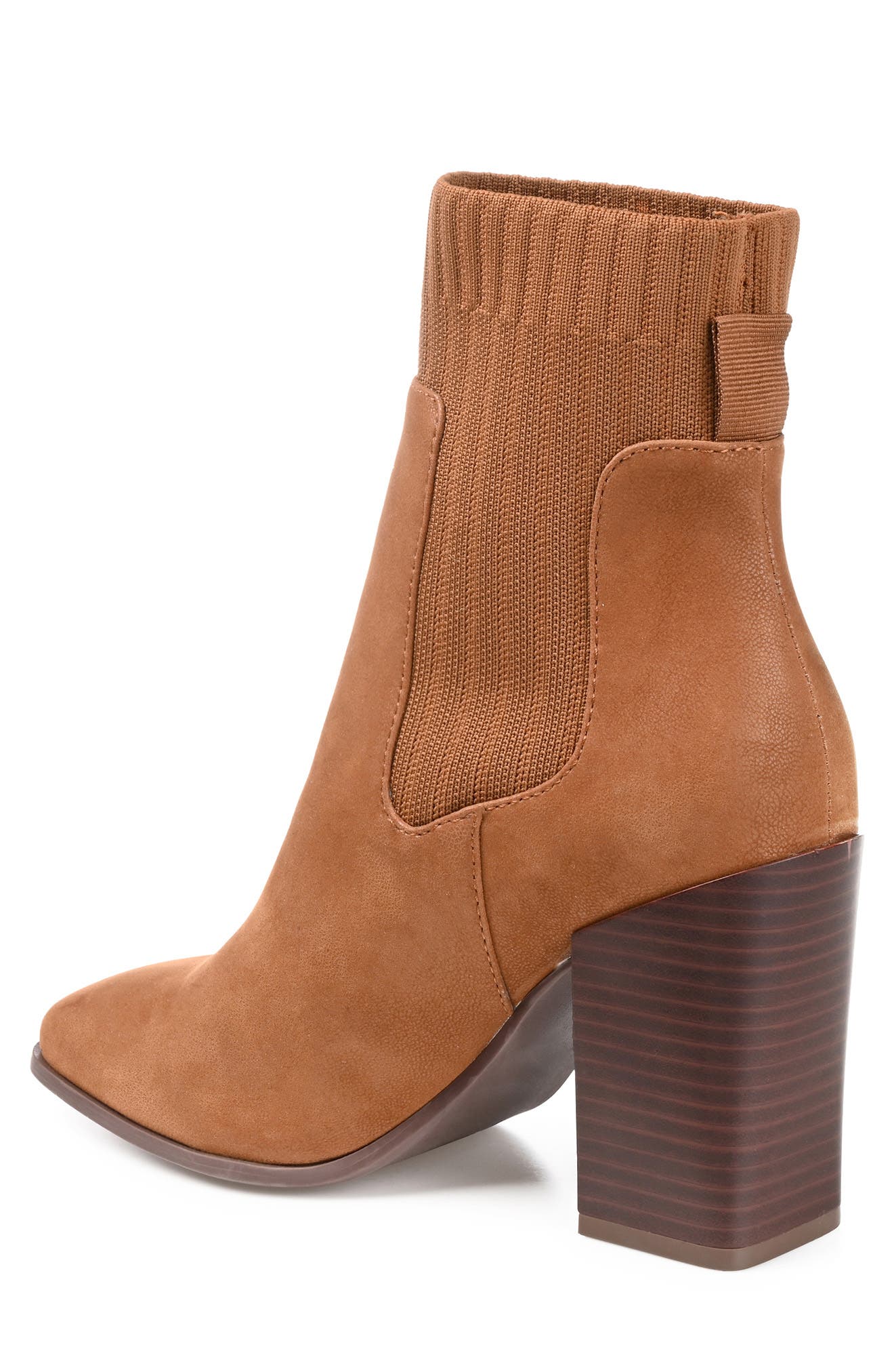 Journee Collection Adalia Block Heel Bootie, Alternate, color, Cognac