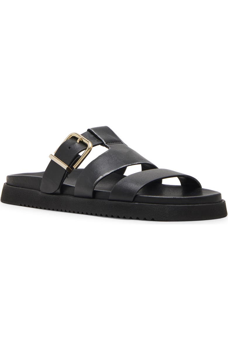 Steve Madden Maze Slide Sandal, Main, color, Black Leather