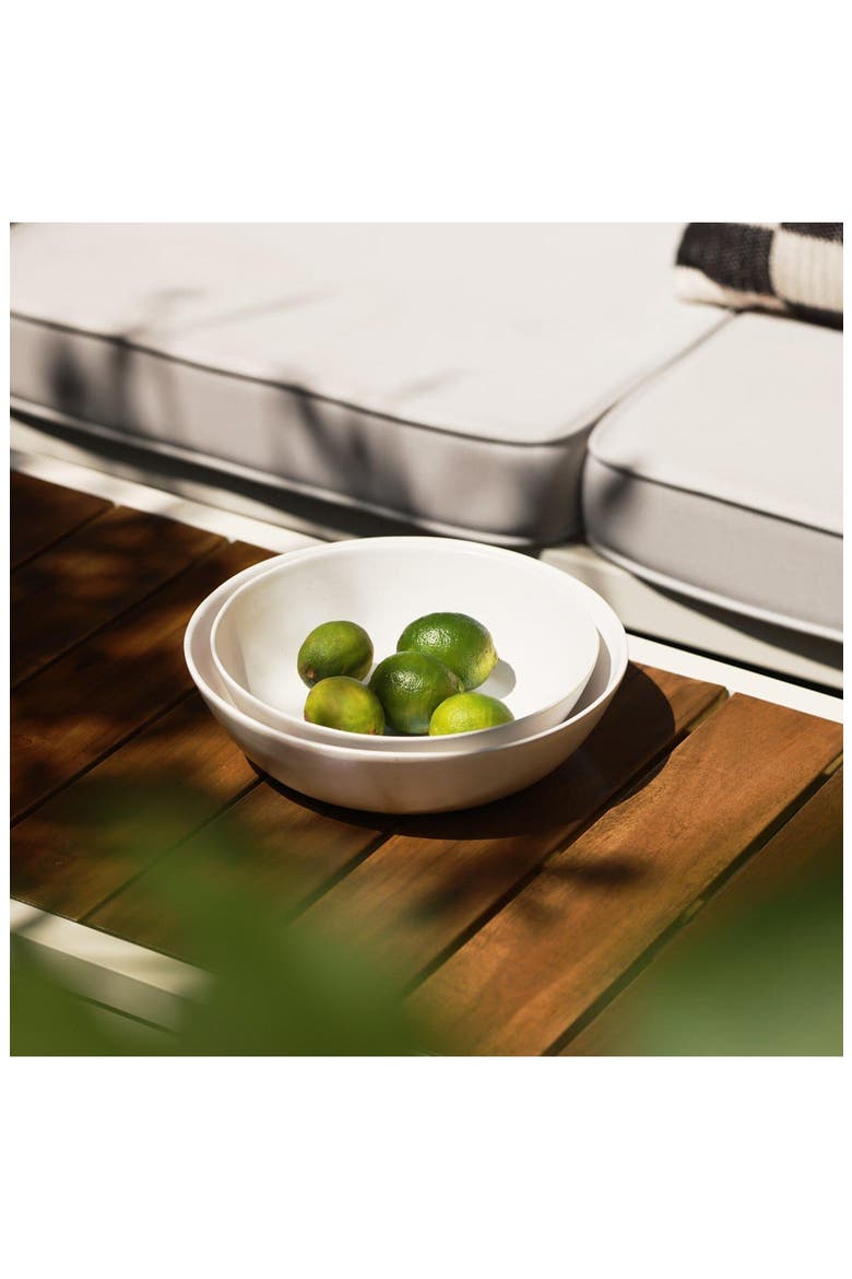 The Low Set of 2 Serving Bowls, Alternate, color, SPECKLED WHITE
