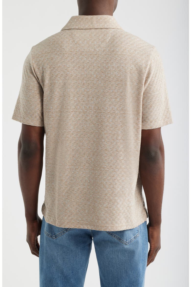 Basketweave Johnny Collar Polo, Alternate, color, TAN